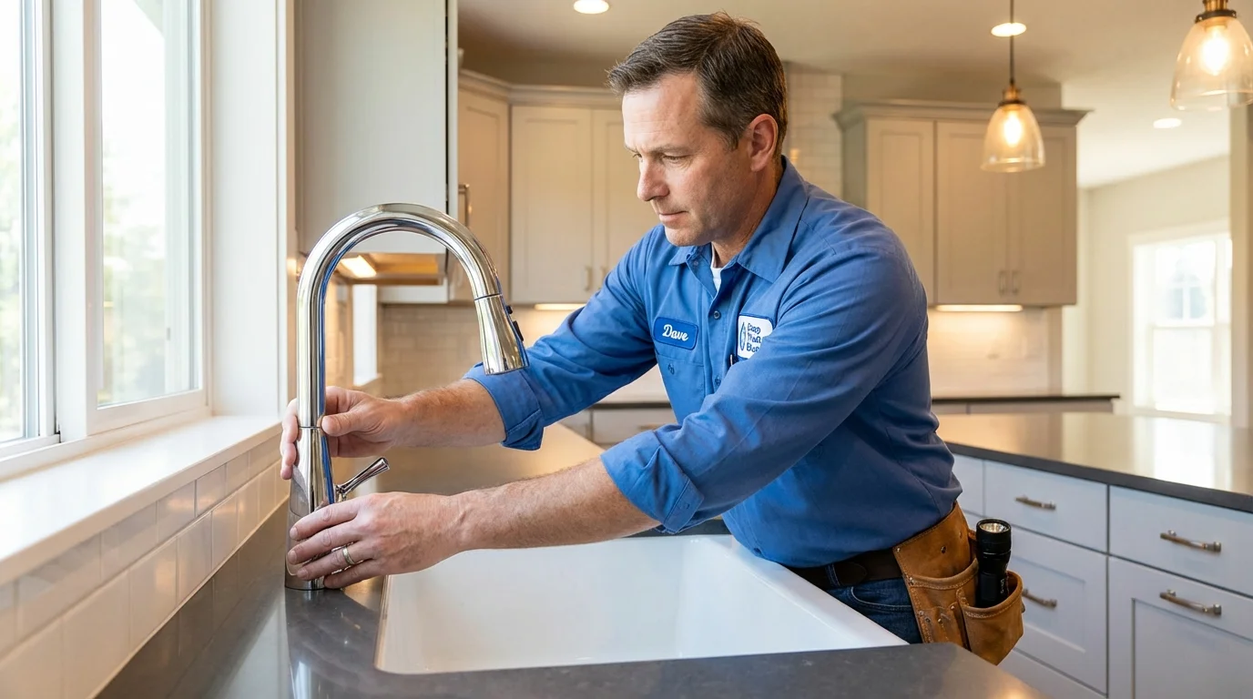 Kitchen faucet installation by Johns Plumbing LLC in Hughesville